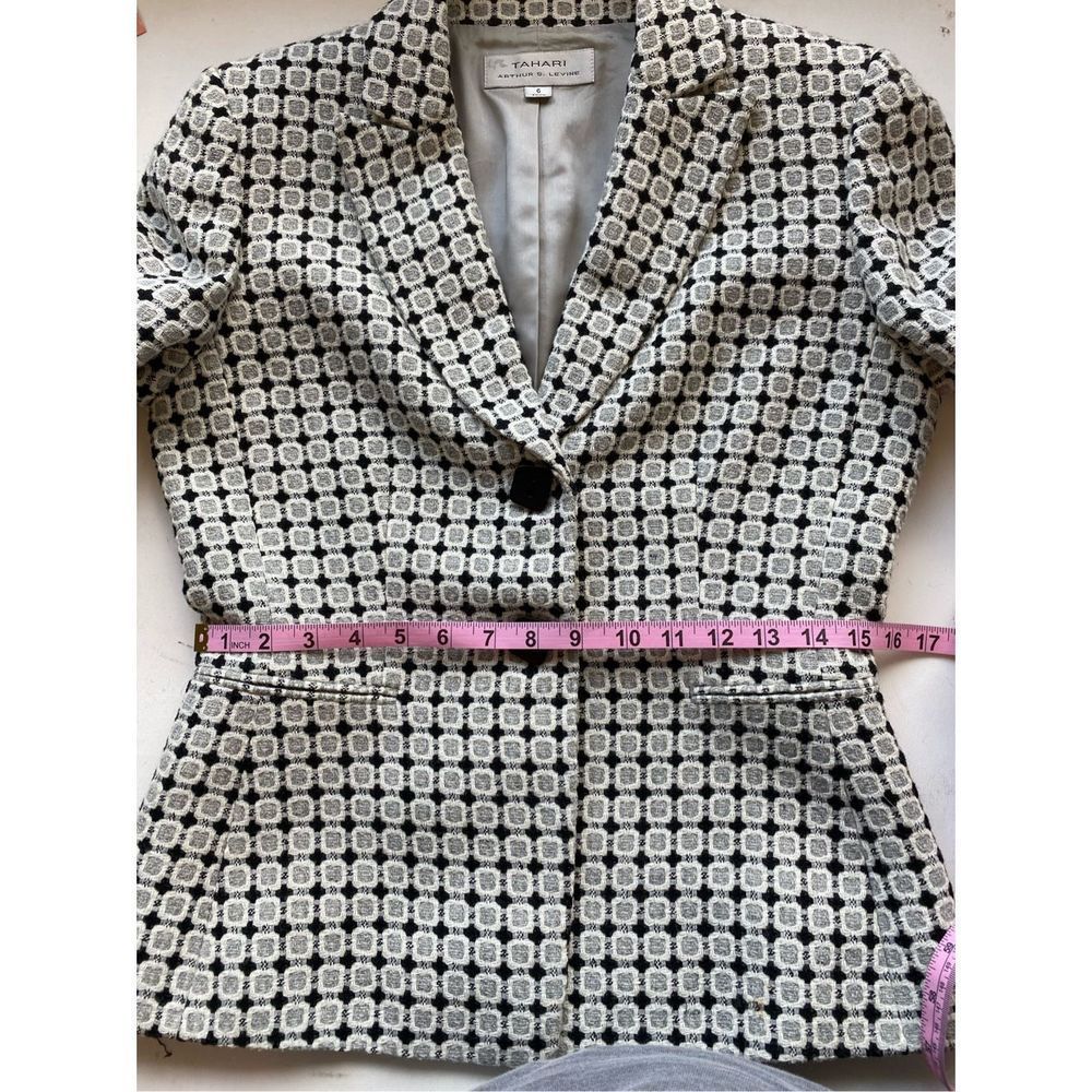 Tahari ASL Wool Blend Square Design Blazer Women’s Size 6 - Picture 7 of 15
